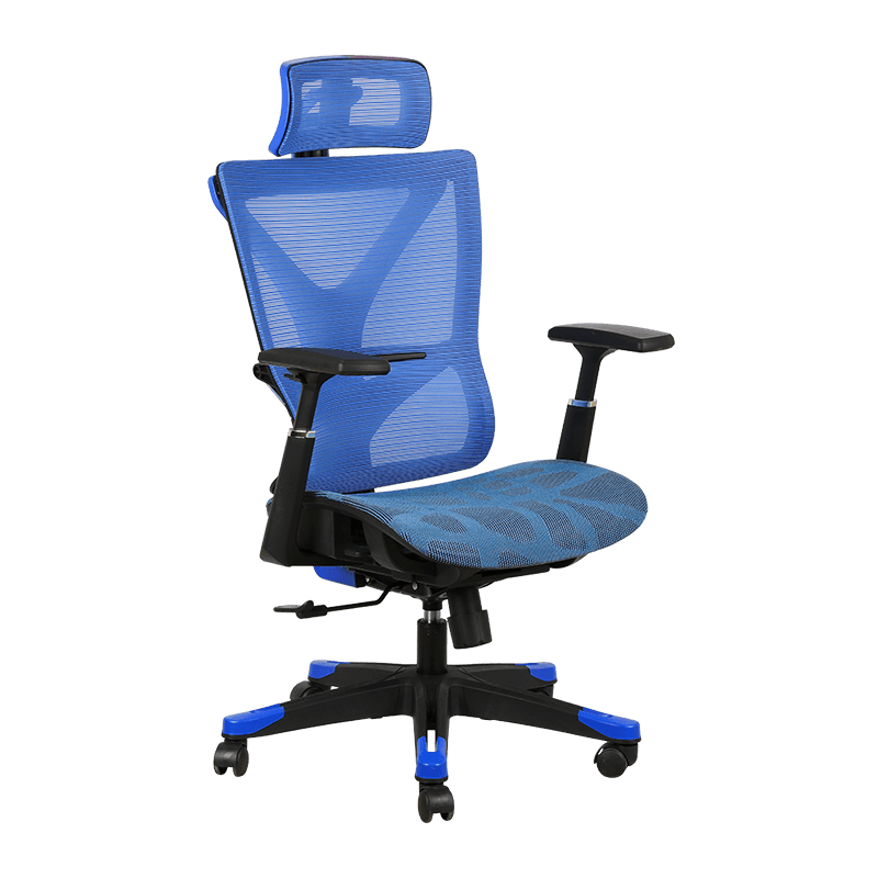 Adjustable Special Gaming Mesh Chair Office Blue Mesh Chair With Contrast Color Support Rod